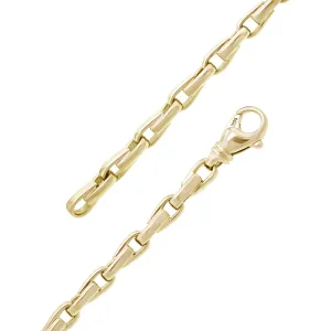14k Yellow White or Rose Gold Solid Handmade Fashion Link Bracelet 7" - 9" 4.8mm