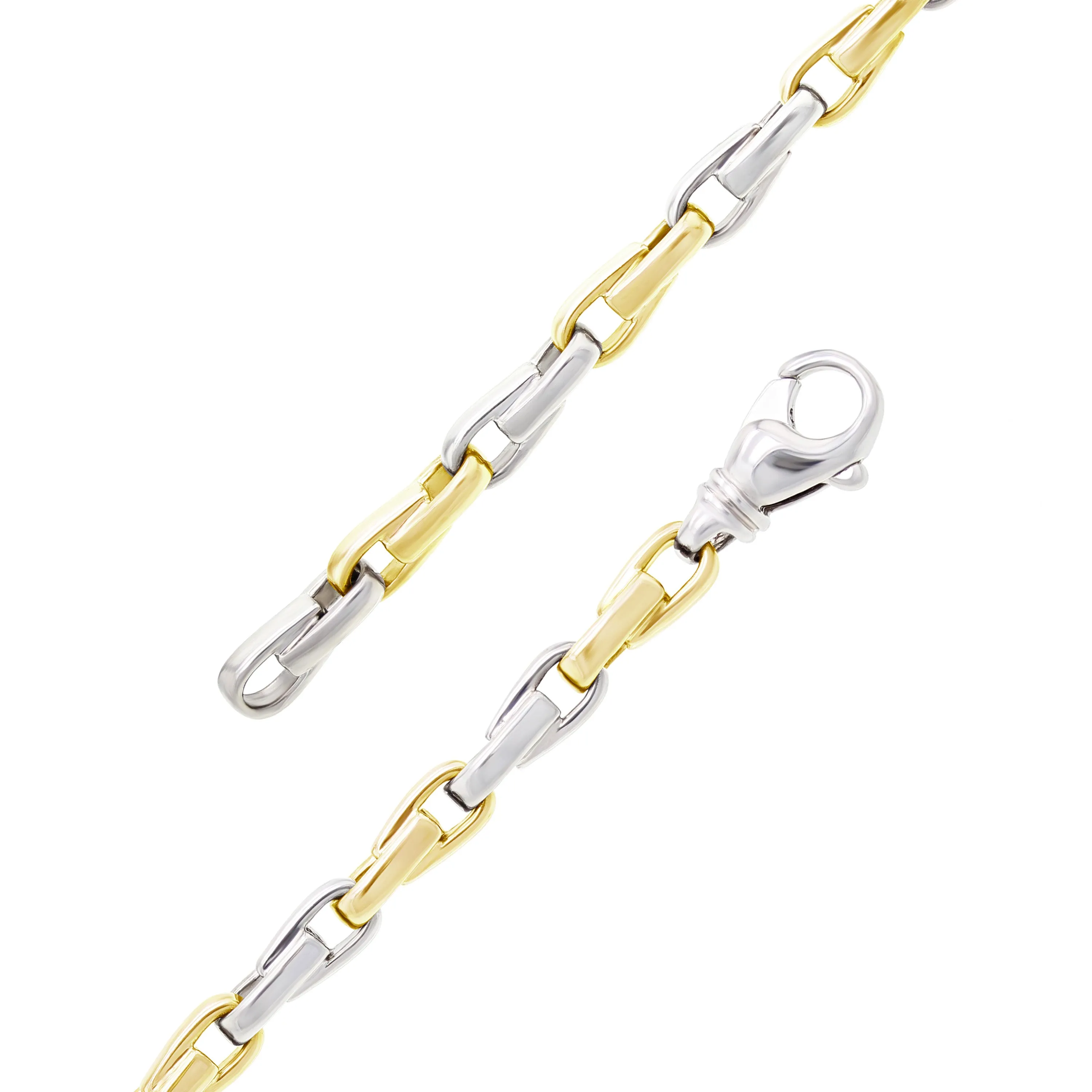 14k Yellow White or Rose Gold Solid Handmade Fashion Link Bracelet 7" - 9" 4.8mm