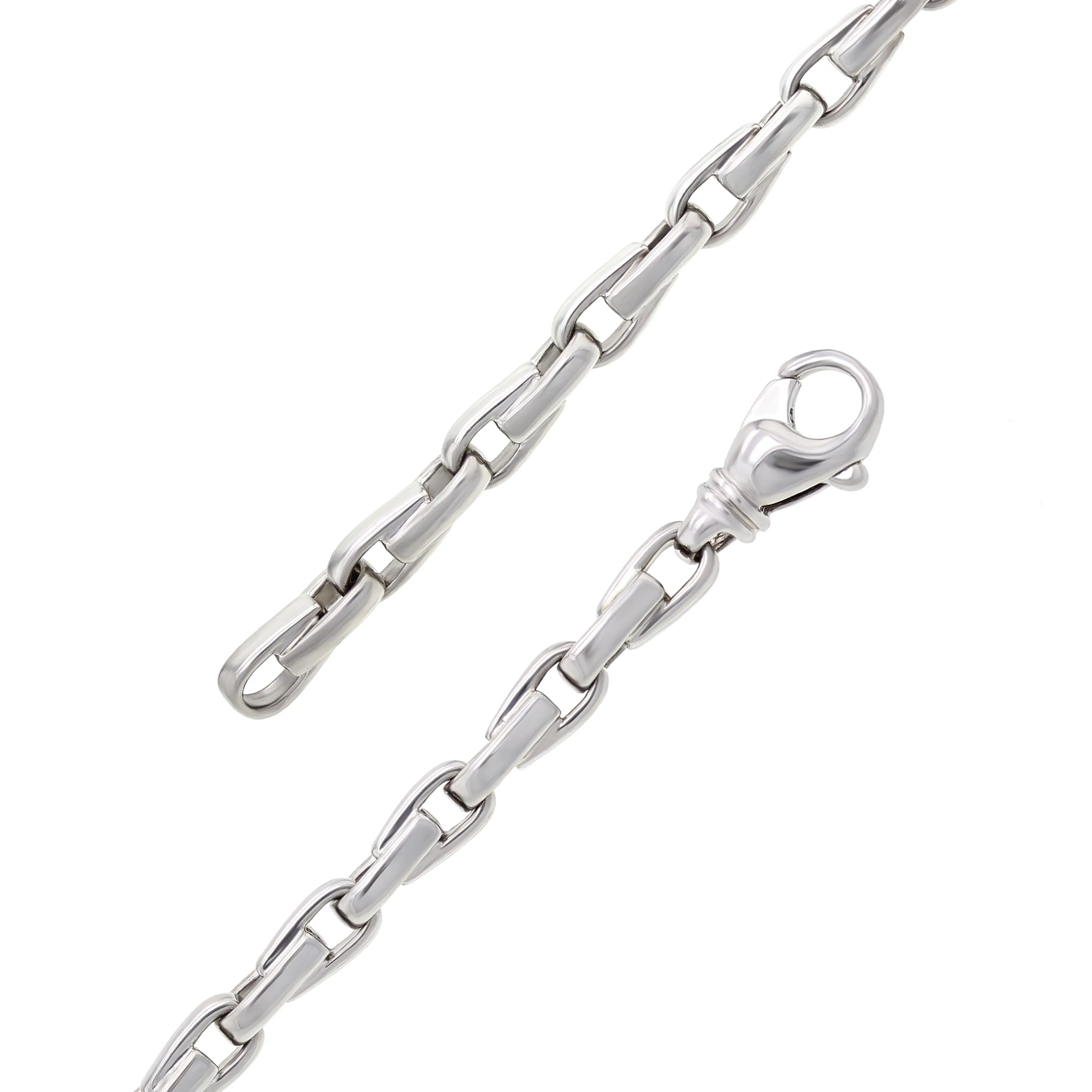 14k Yellow White or Rose Gold Solid Handmade Fashion Link Bracelet 7" - 9" 4.8mm