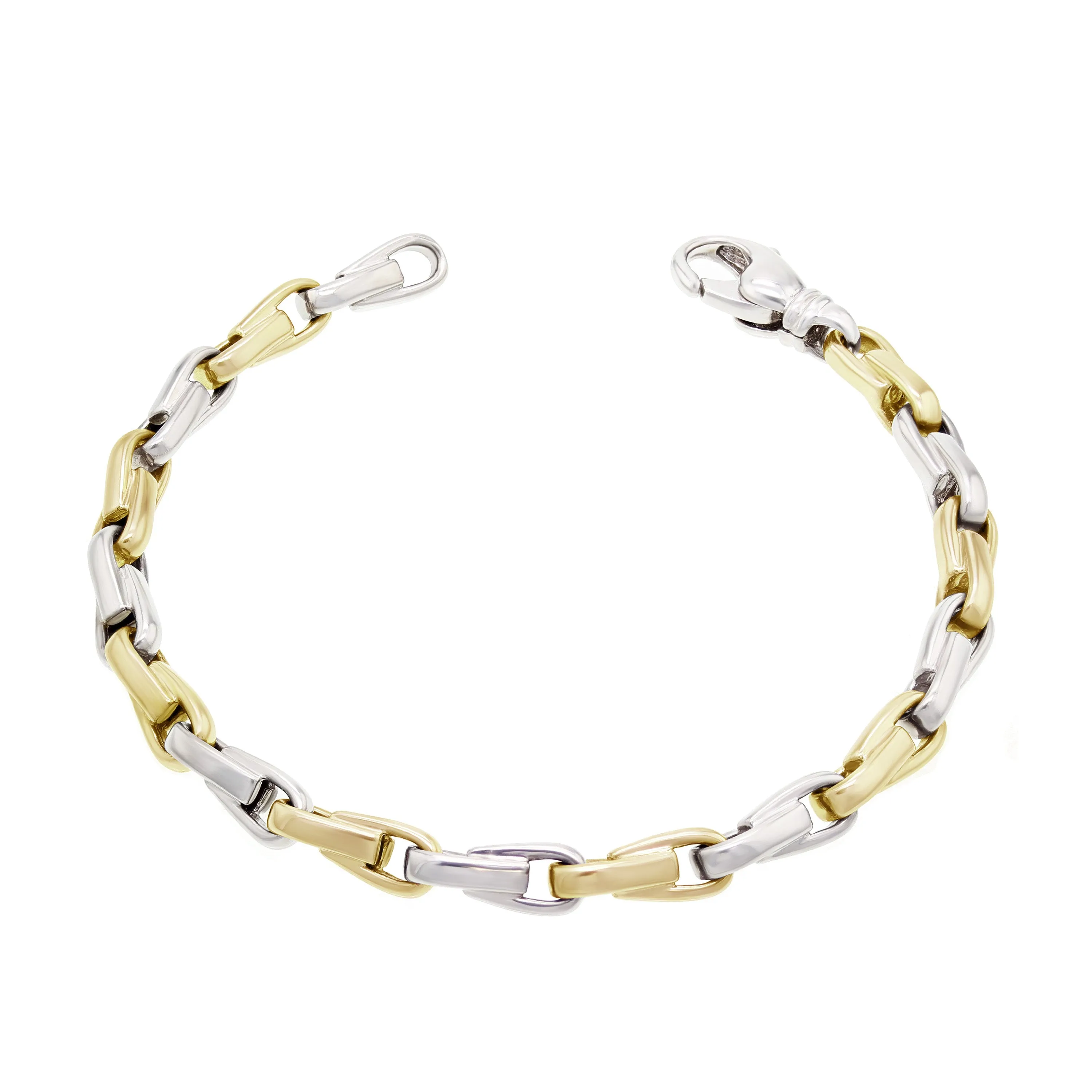 14k Yellow White or Rose Gold Solid Handmade Fashion Link Bracelet 7" - 9" 4.8mm