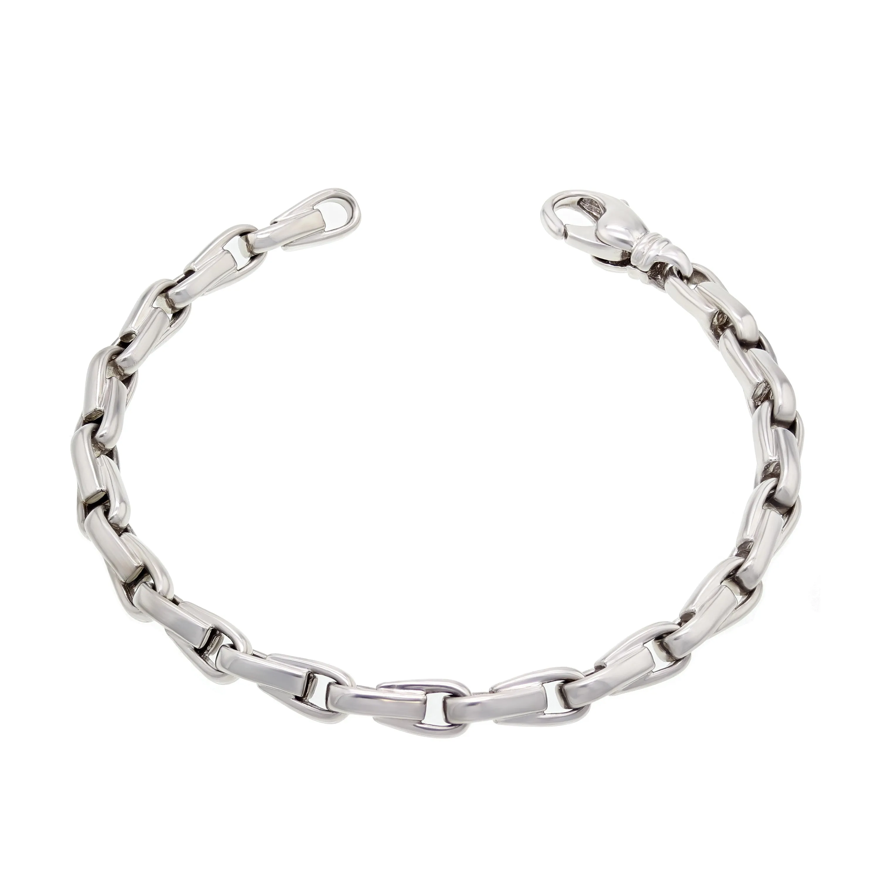 14k Yellow White or Rose Gold Solid Handmade Fashion Link Bracelet 7" - 9" 4.8mm