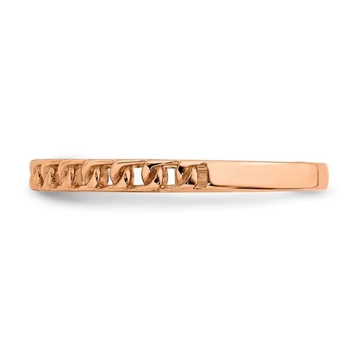 14KT Rose Gold Thin Chain Link Ring