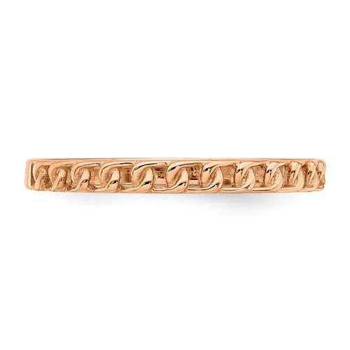 14KT Rose Gold Thin Chain Link Ring