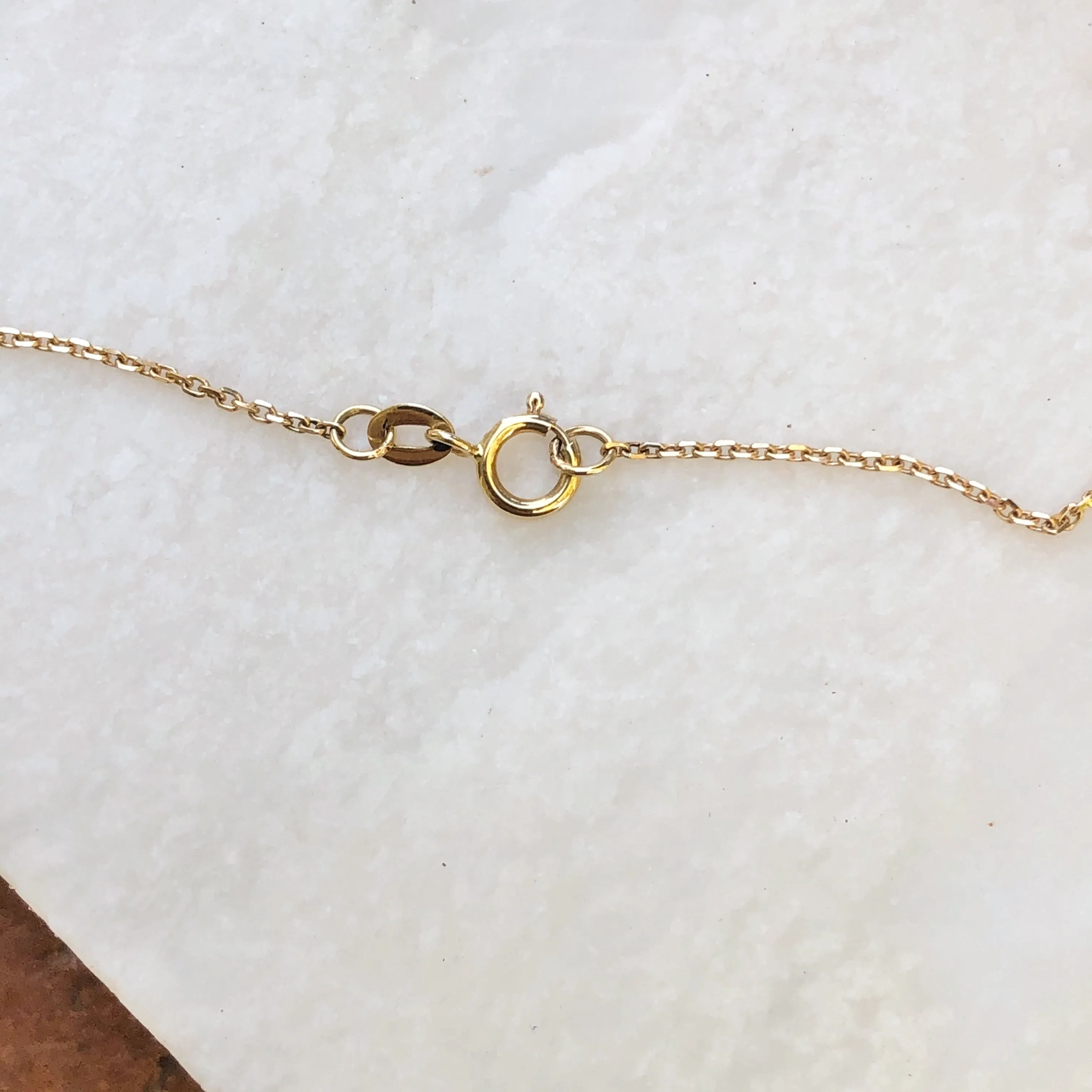 14KT Yellow Gold Paspaley Pearl Fleur de Lis Pendant Chain Necklace 18"