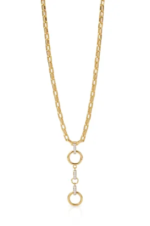 14KY Rectangular Link and Diamond Chain With 2 Connectors