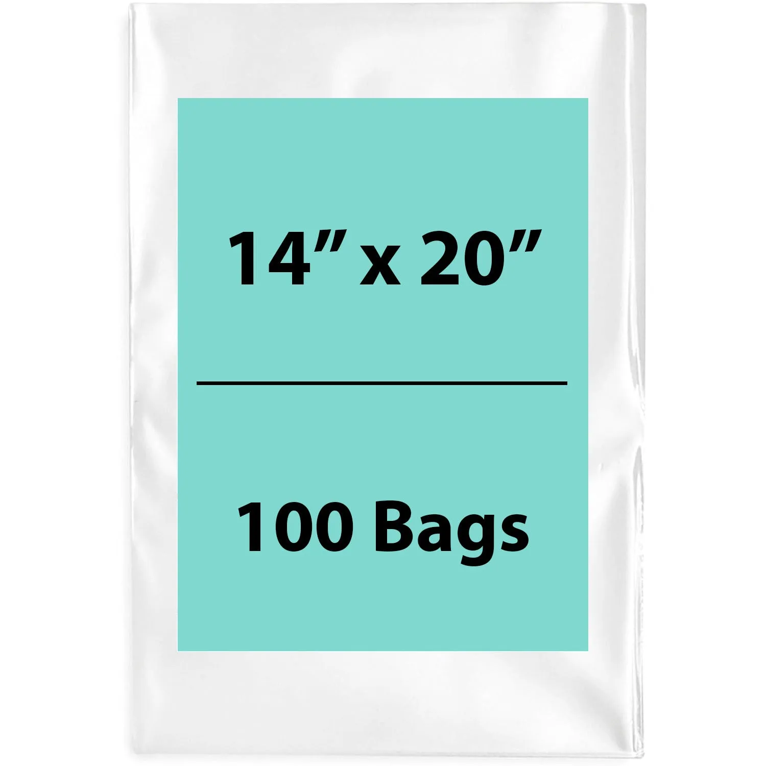 14X20 inches Clear Flat Poly Bags 2Mil Open Top (LDPE)