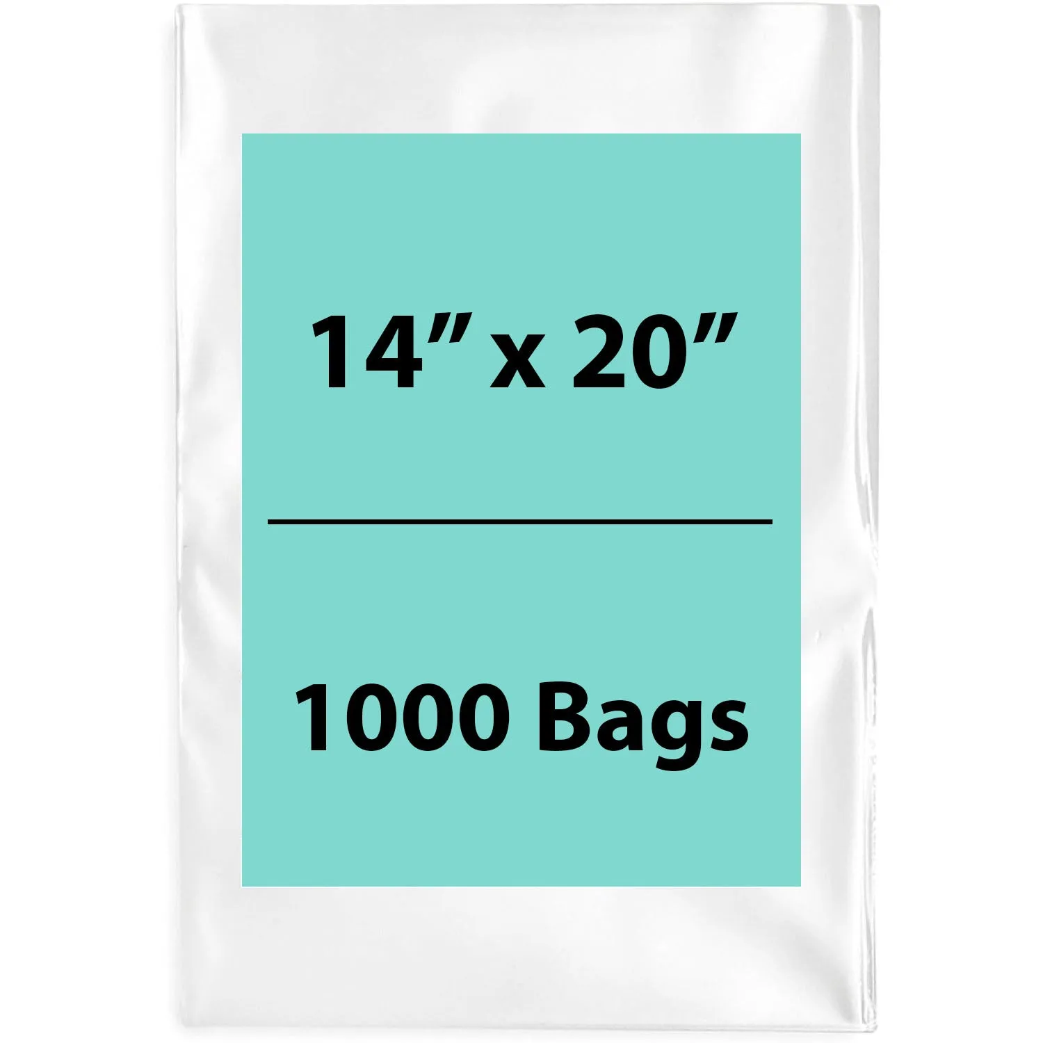 14X20 inches Clear Flat Poly Bags 2Mil Open Top (LDPE)