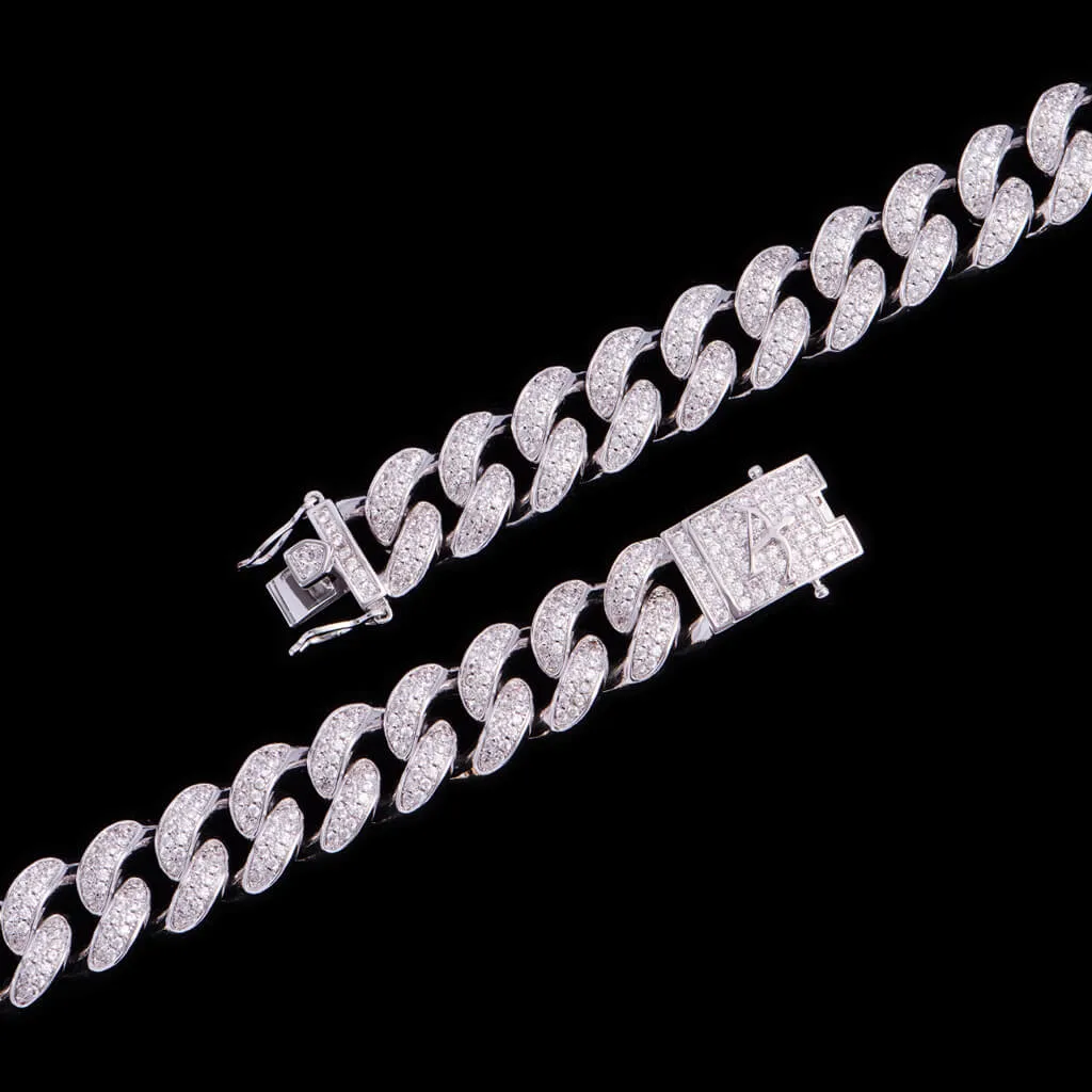 15mm Tri-Colored Iced Cuban Link Chain