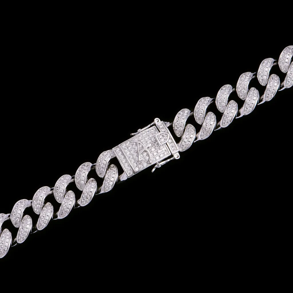 15mm Tri-Colored Iced Cuban Link Chain