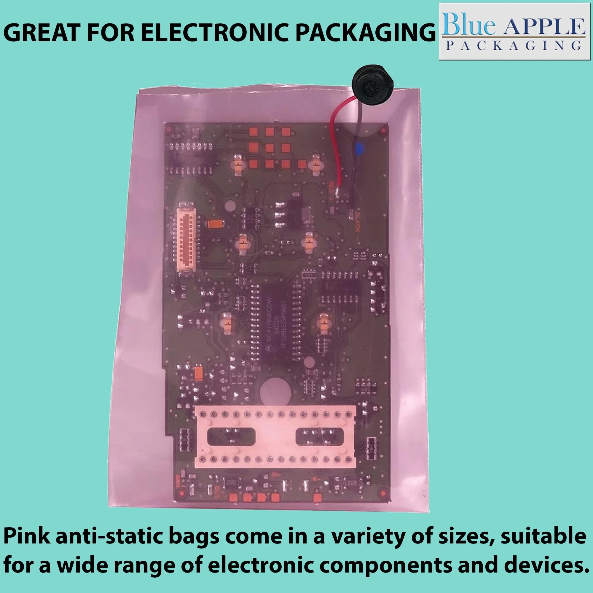 15X18 inches Pink Anti Static Bags 4 Mil Flat