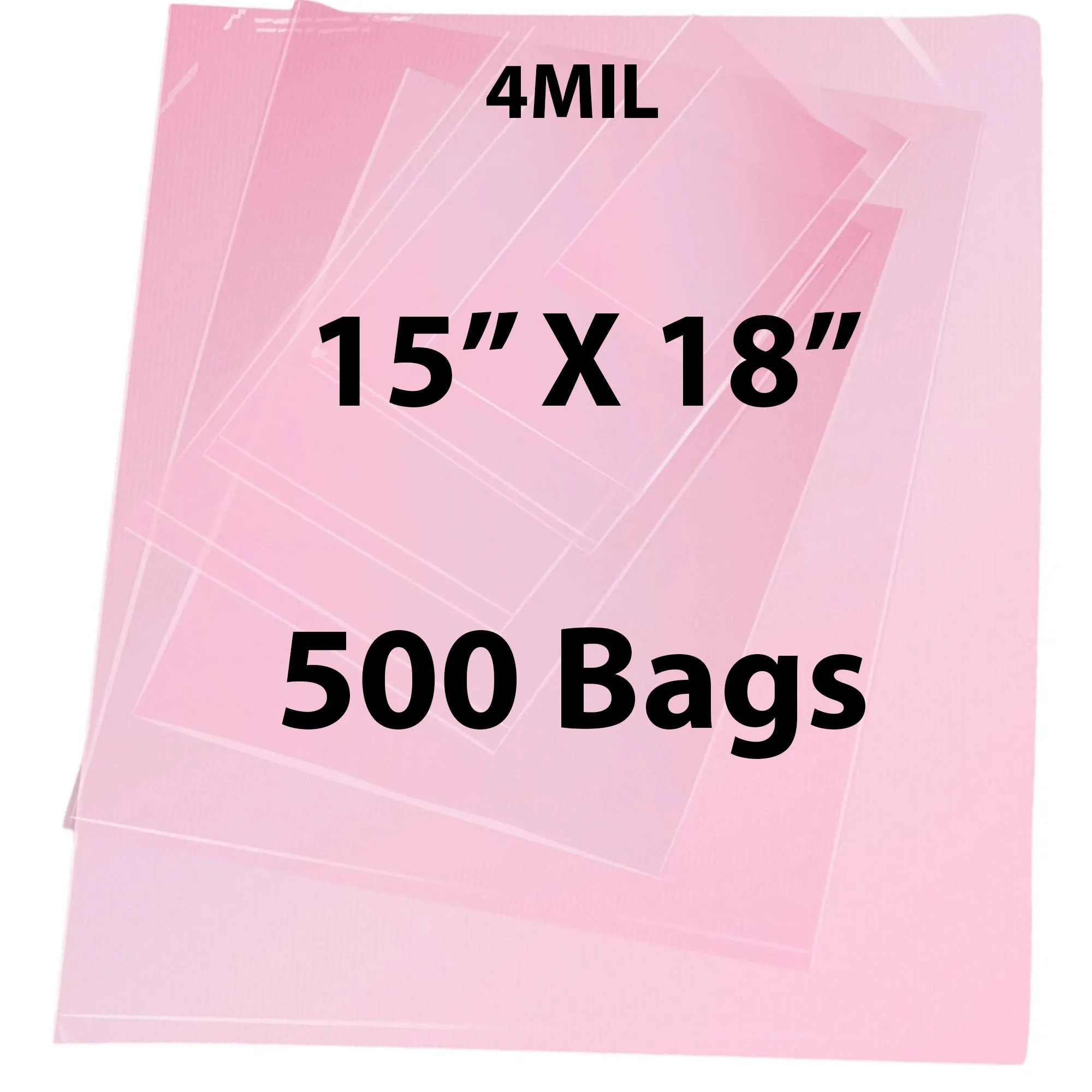 15X18 inches Pink Anti Static Bags 4 Mil Flat