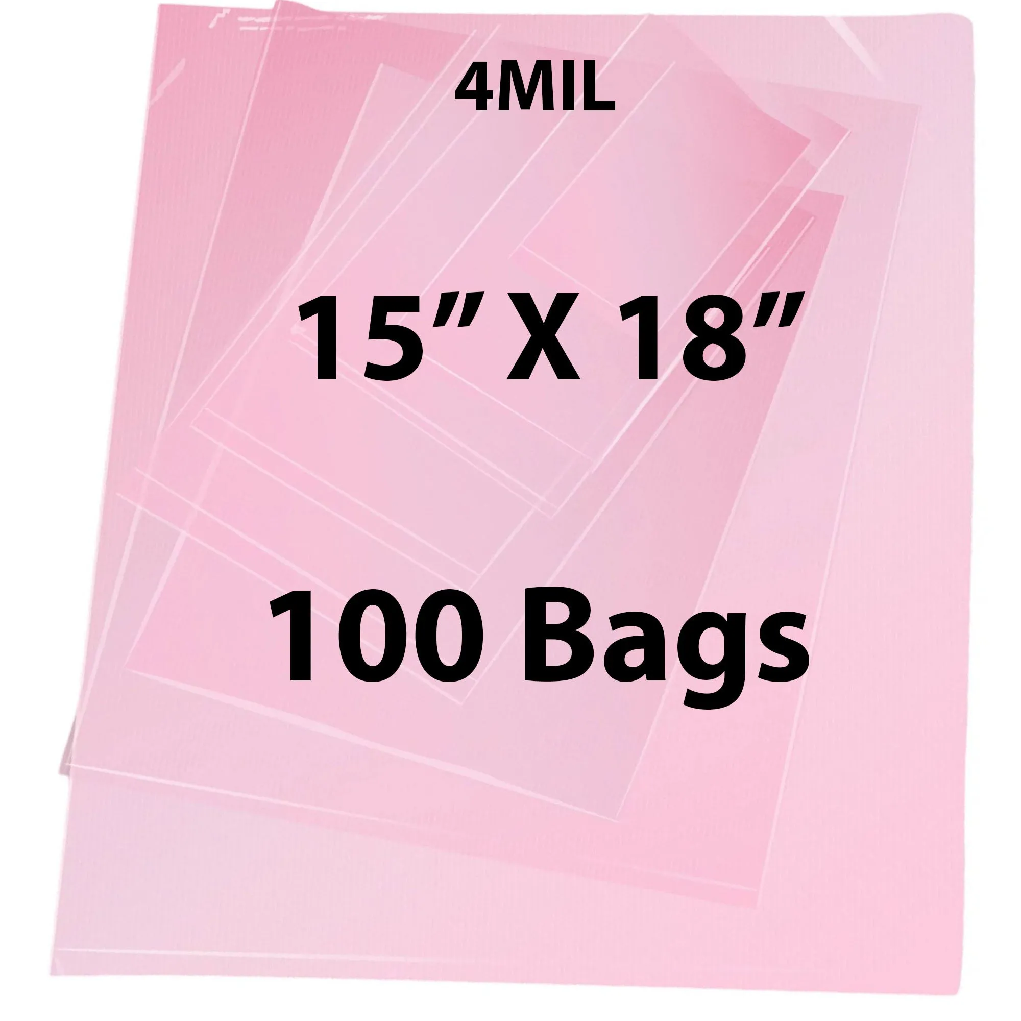 15X18 inches Pink Anti Static Bags 4 Mil Flat
