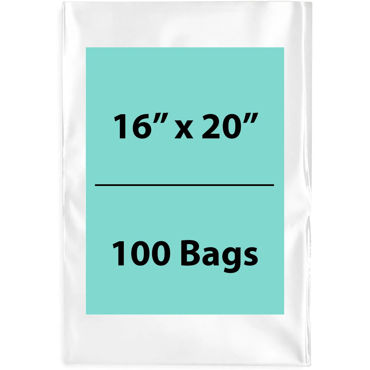 16X20 inches Clear Flat Poly Bags 1.5Mil Open Top (LDPE)