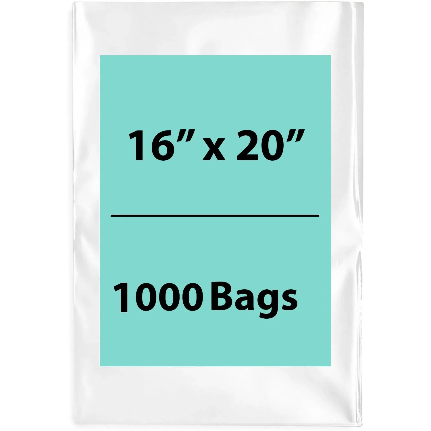 16X20 inches Clear Flat Poly Bags 1.5Mil Open Top (LDPE)