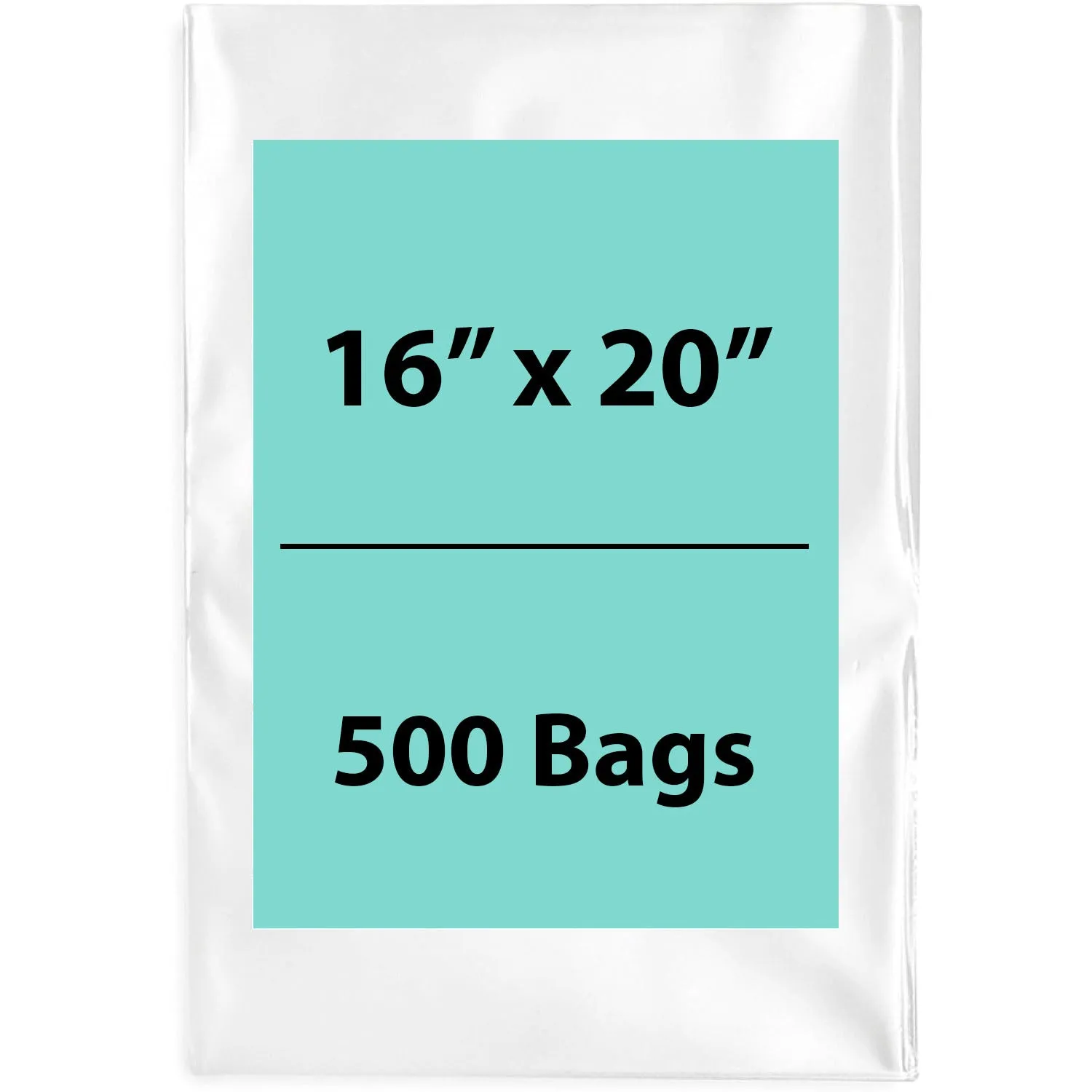16X20 inches Clear Flat Poly Bags 1.5Mil Open Top (LDPE)