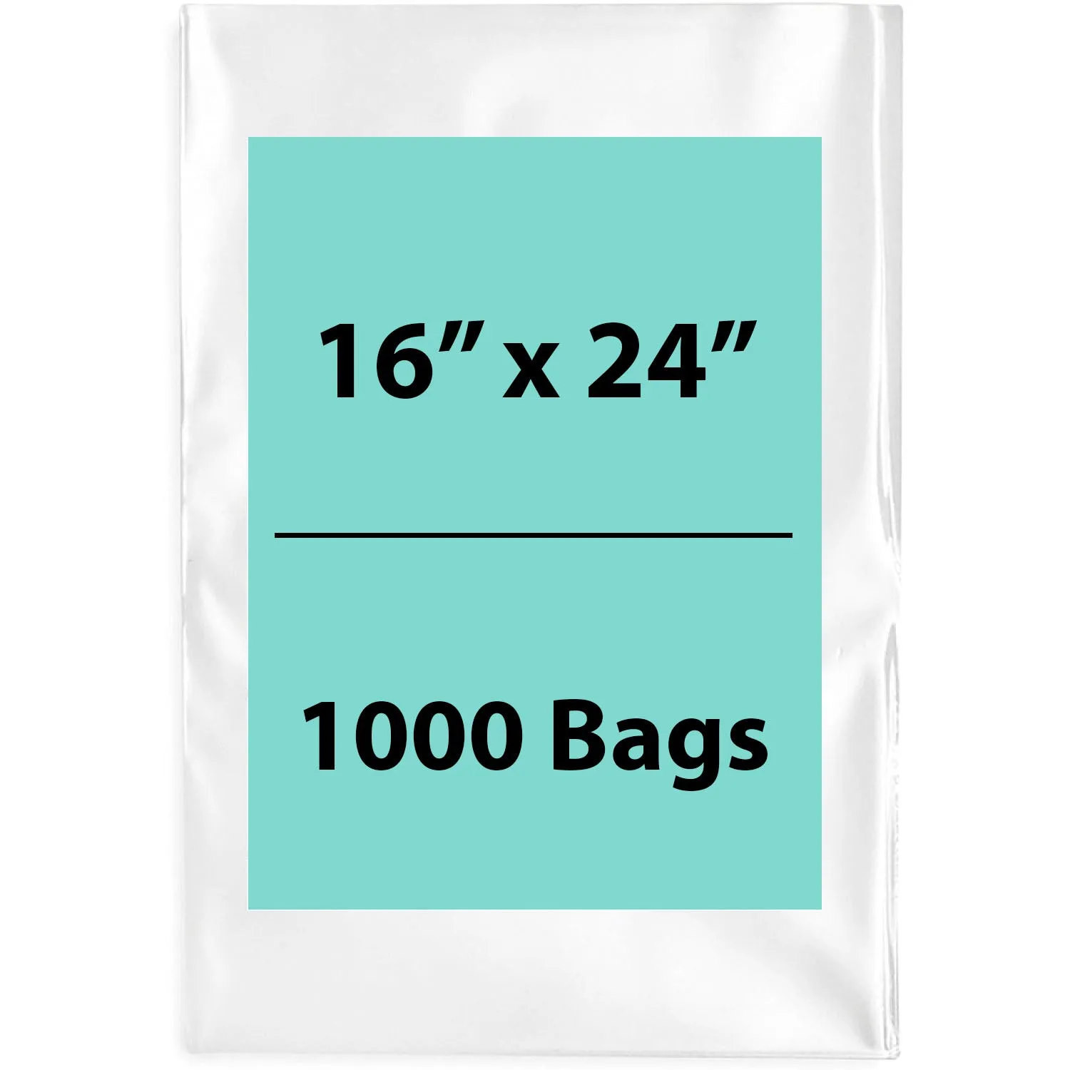16X24 inches Clear Flat Poly Bags 1.5Mil Open Top (LDPE)
