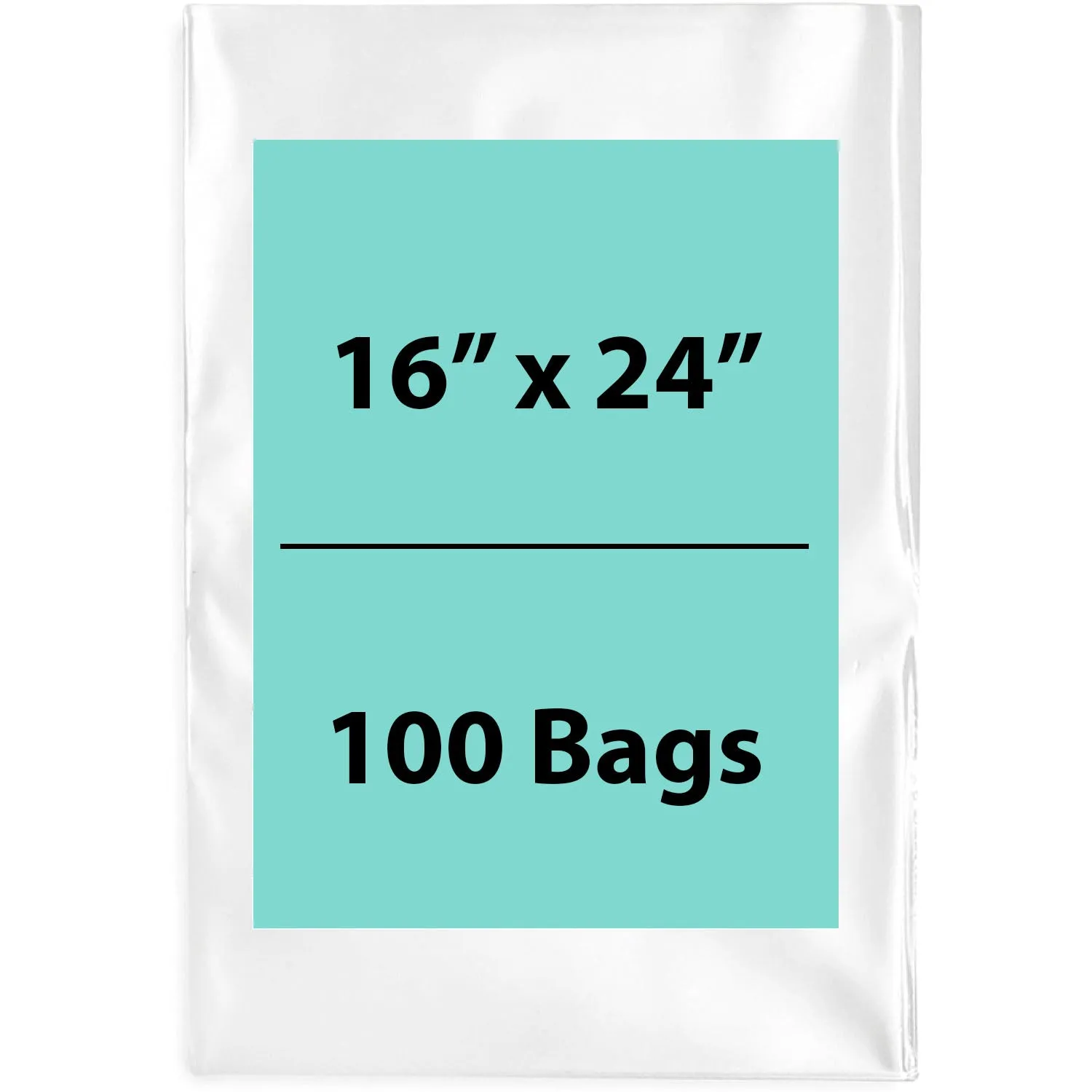 16X24 inches Clear Flat Poly Bags 1.5Mil Open Top (LDPE)