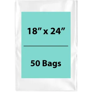 18X24 inches Clear Flat Poly Bags 4Mil Open Top (LDPE)
