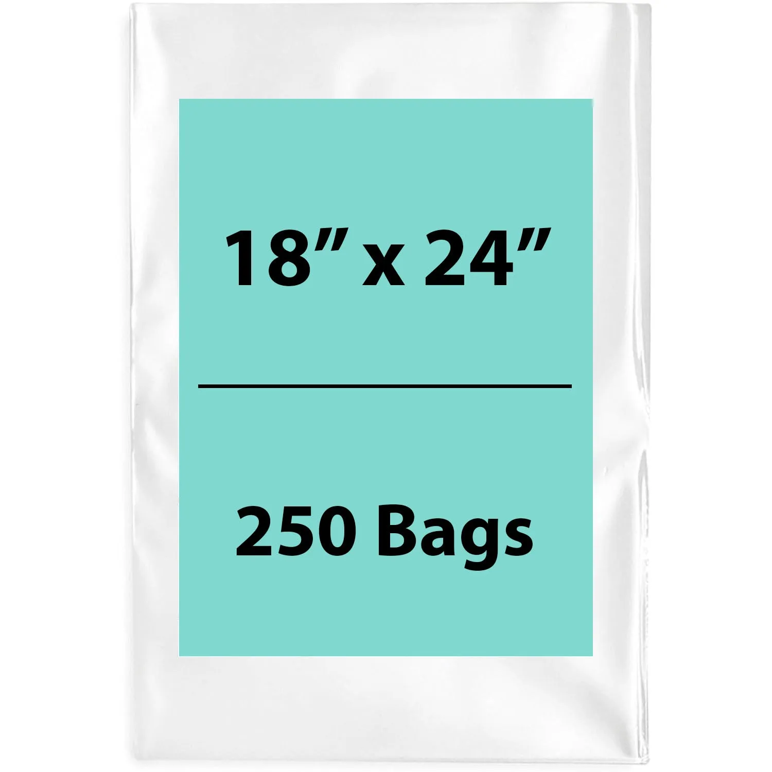 18X24 inches Clear Flat Poly Bags 4Mil Open Top (LDPE)