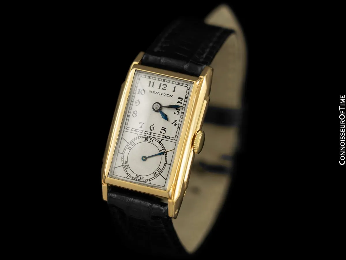 1935 Hamilton Seckron Vintage Duo Dial 14K Gold Filled Mens Watch - Doctor's Watch