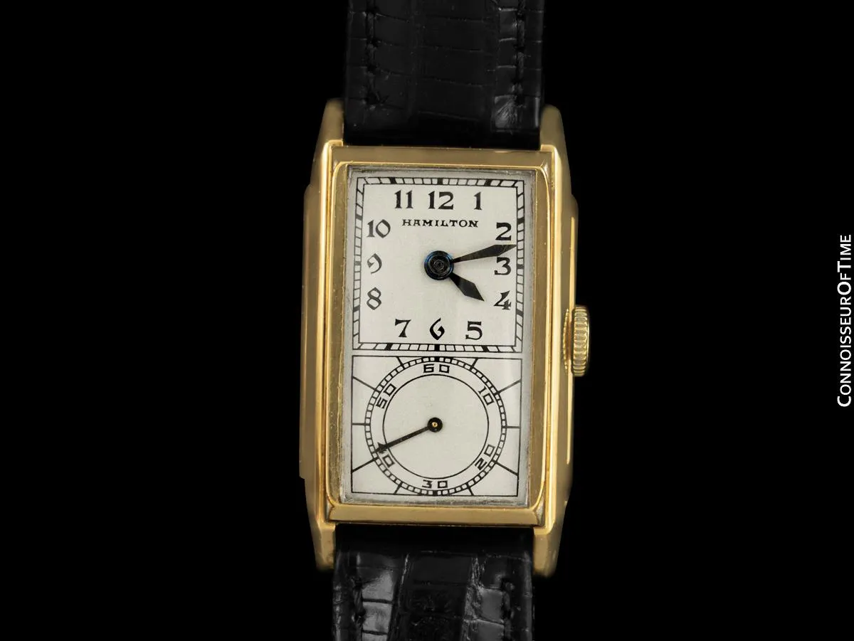 1935 Hamilton Seckron Vintage Duo Dial 14K Gold Filled Mens Watch - Doctor's Watch