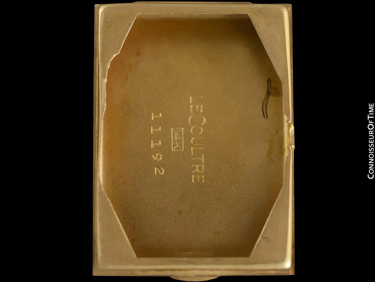1943 Jaeger-LeCoultre Vintage Mens Midsize Rectangular Watch - 14K Gold