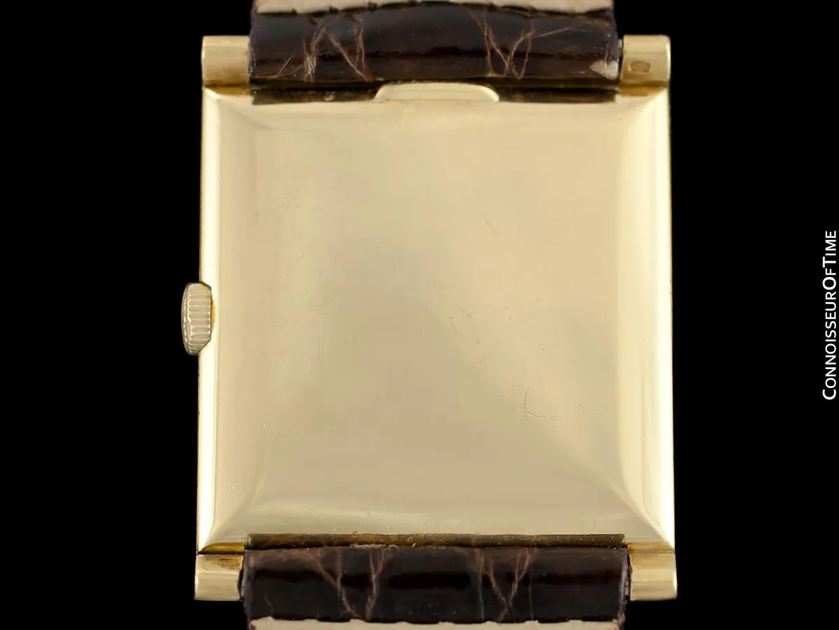 1950's Patek Philippe for Gubelin Vintage Mens Handwound Square Watch, Ref. 3404 - 18K Gold