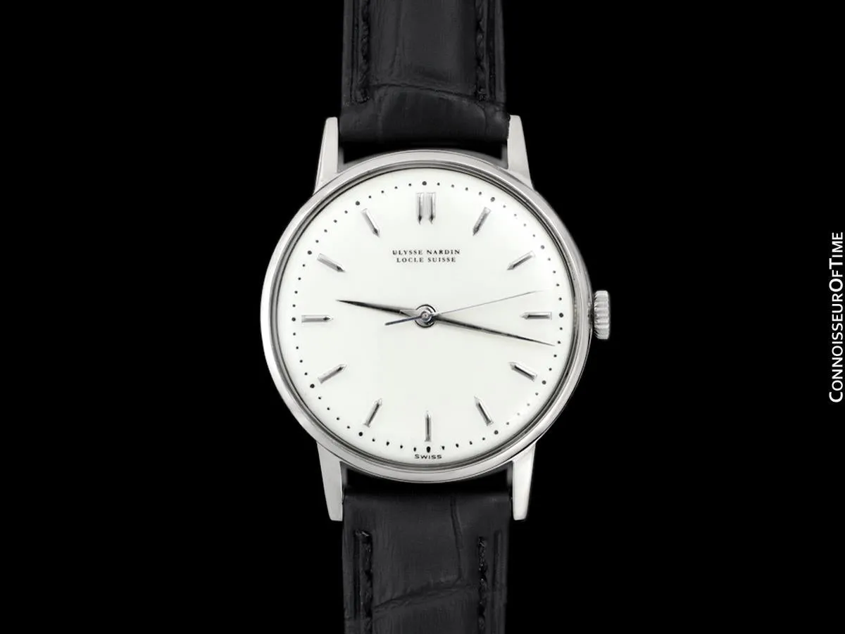 1950's Ulysse Nardin Vintage Mens Handwound Dress Watch - Stainless Steel