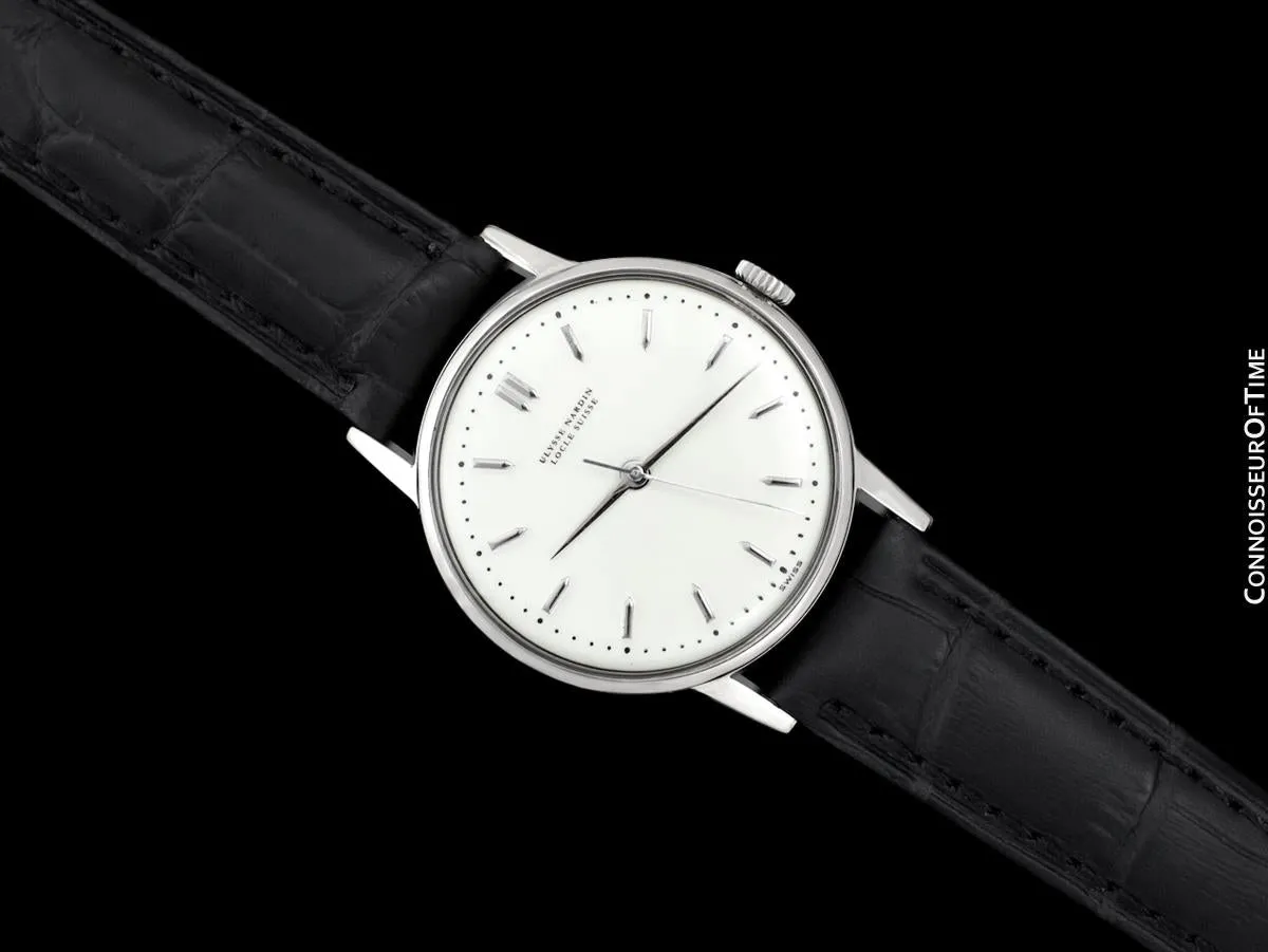 1950's Ulysse Nardin Vintage Mens Handwound Dress Watch - Stainless Steel