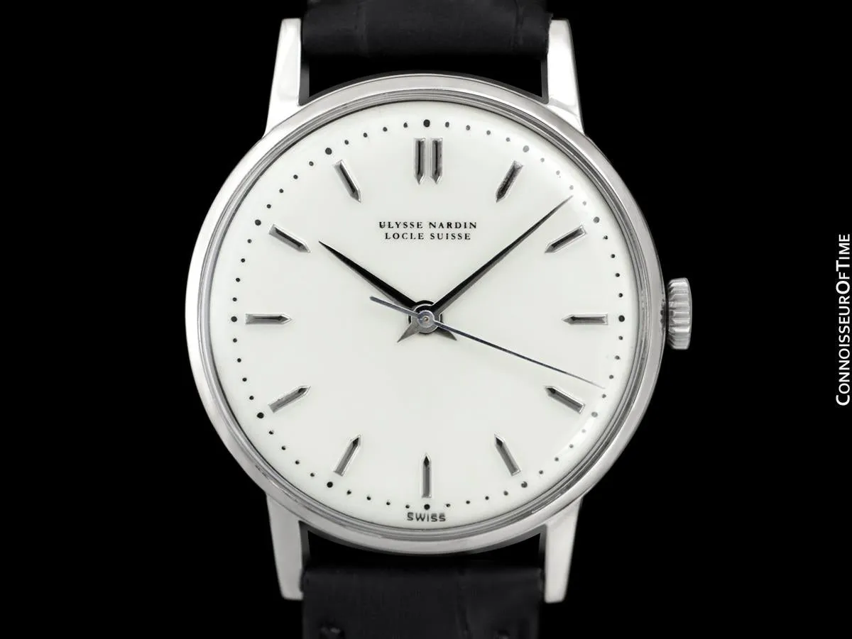 1950's Ulysse Nardin Vintage Mens Handwound Dress Watch - Stainless Steel