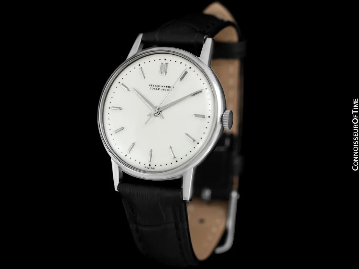 1950's Ulysse Nardin Vintage Mens Handwound Dress Watch - Stainless Steel