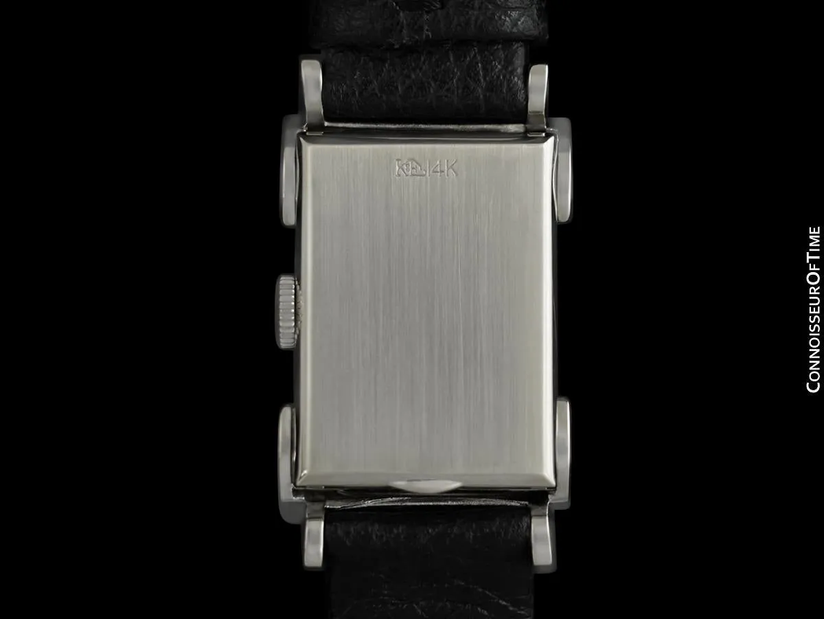 1952 Longines Vintage Mens Watch - 14K White Gold & Diamonds - The Advocate
