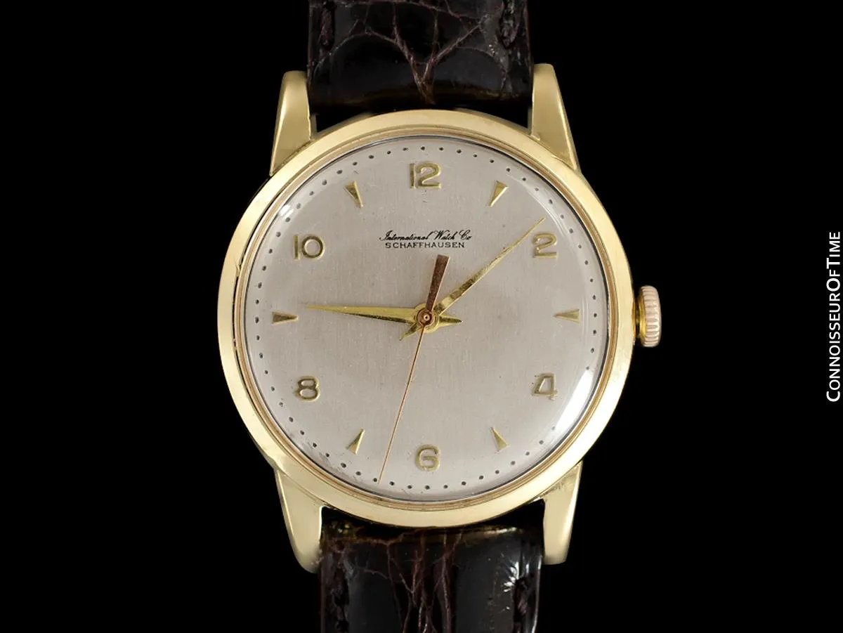 1958 IWC Vintage Mens Handwound Dress Watch, Caliber 89 - 18K Gold