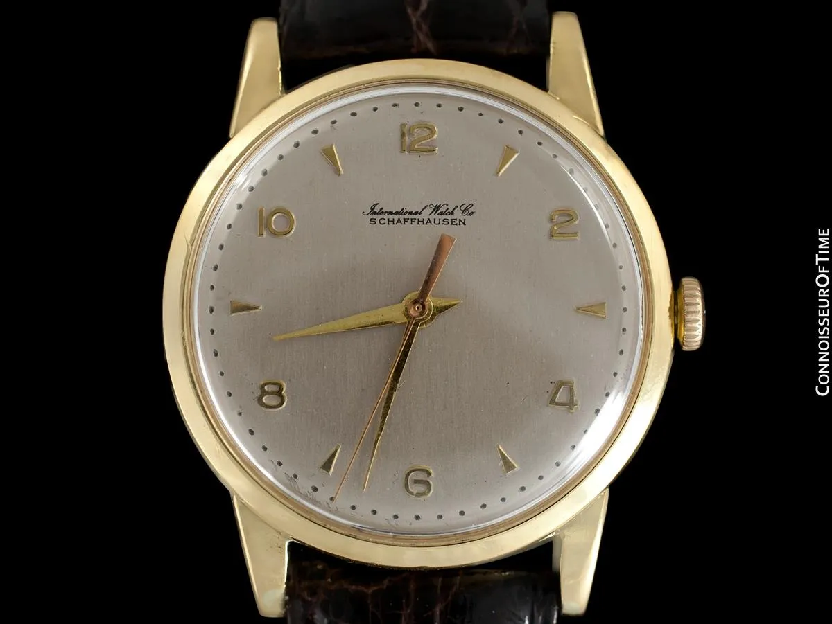 1958 IWC Vintage Mens Handwound Dress Watch, Caliber 89 - 18K Gold