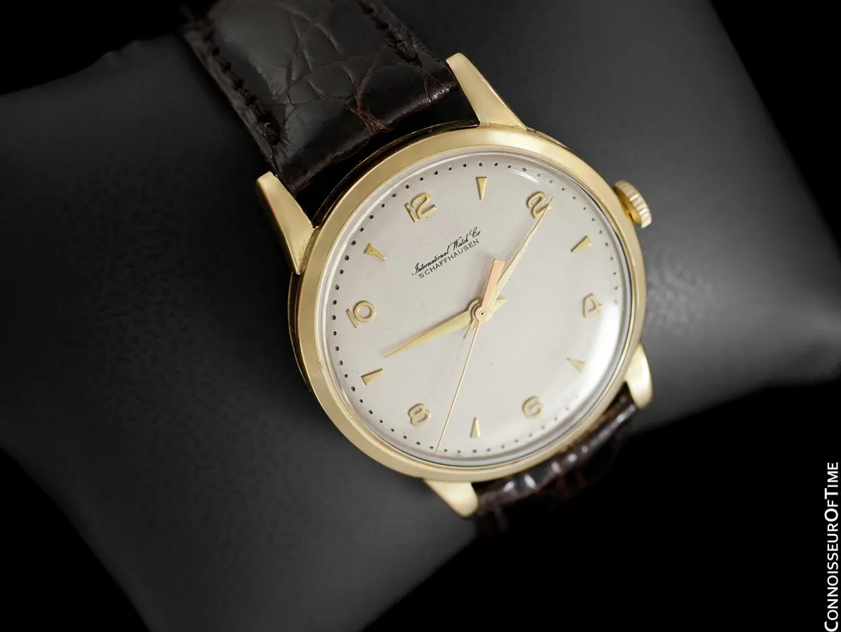 1958 IWC Vintage Mens Handwound Dress Watch, Caliber 89 - 18K Gold