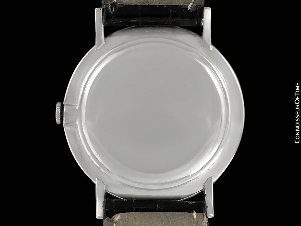 1958 Longines Mystery Dial Vintage Mens Watch - 14K White Gold & Diamonds
