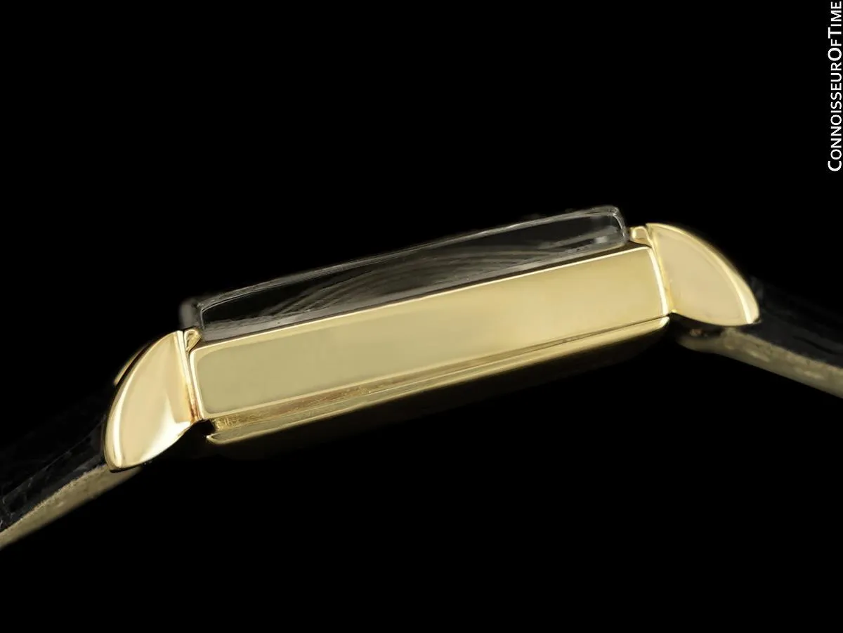 1960 Patek Philippe Vintage Mens Handwound Square Dress Watch, Ref. 2475 - 18K Gold