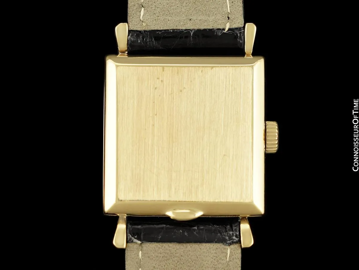 1960 Patek Philippe Vintage Mens Handwound Square Dress Watch, Ref. 2475 - 18K Gold