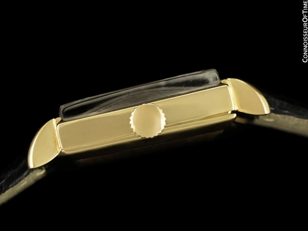 1960 Patek Philippe Vintage Mens Handwound Square Dress Watch, Ref. 2475 - 18K Gold