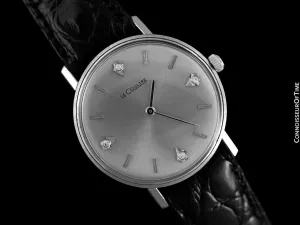 1960's Jaeger-LeCoultre Vintage Mens Watch - 14K White Gold & Diamonds