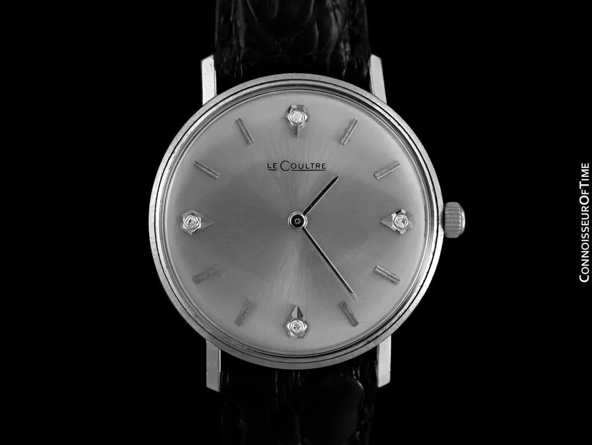 1960's Jaeger-LeCoultre Vintage Mens Watch - 14K White Gold & Diamonds