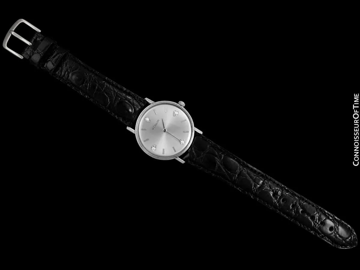 1960's Jaeger-LeCoultre Vintage Mens Watch - 14K White Gold & Diamonds