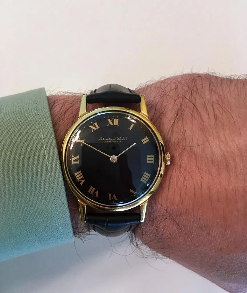 1971 IWC Vintage Full Size Mens Dress Watch, Caliber 423 - 18K Gold Plated and Stainless Steel