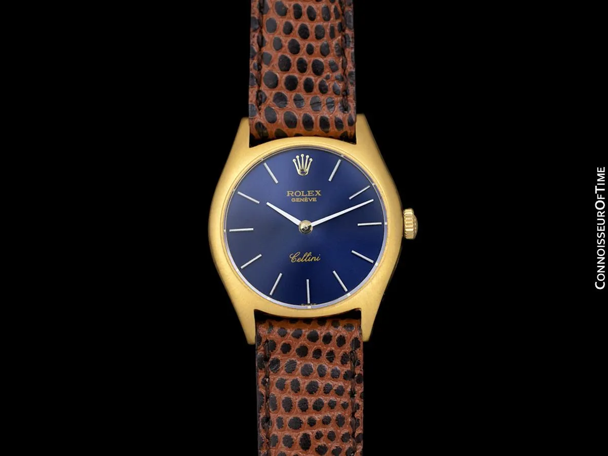 1973 Rolex Cellini Classic Vintage Ladies Handwound Watch, Ref. 3800 - 18K Gold