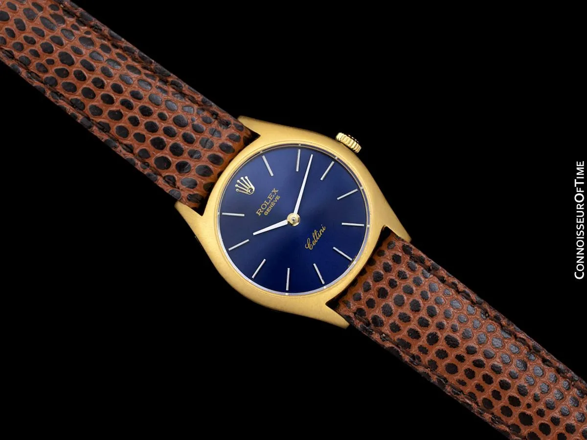 1973 Rolex Cellini Classic Vintage Ladies Handwound Watch, Ref. 3800 - 18K Gold
