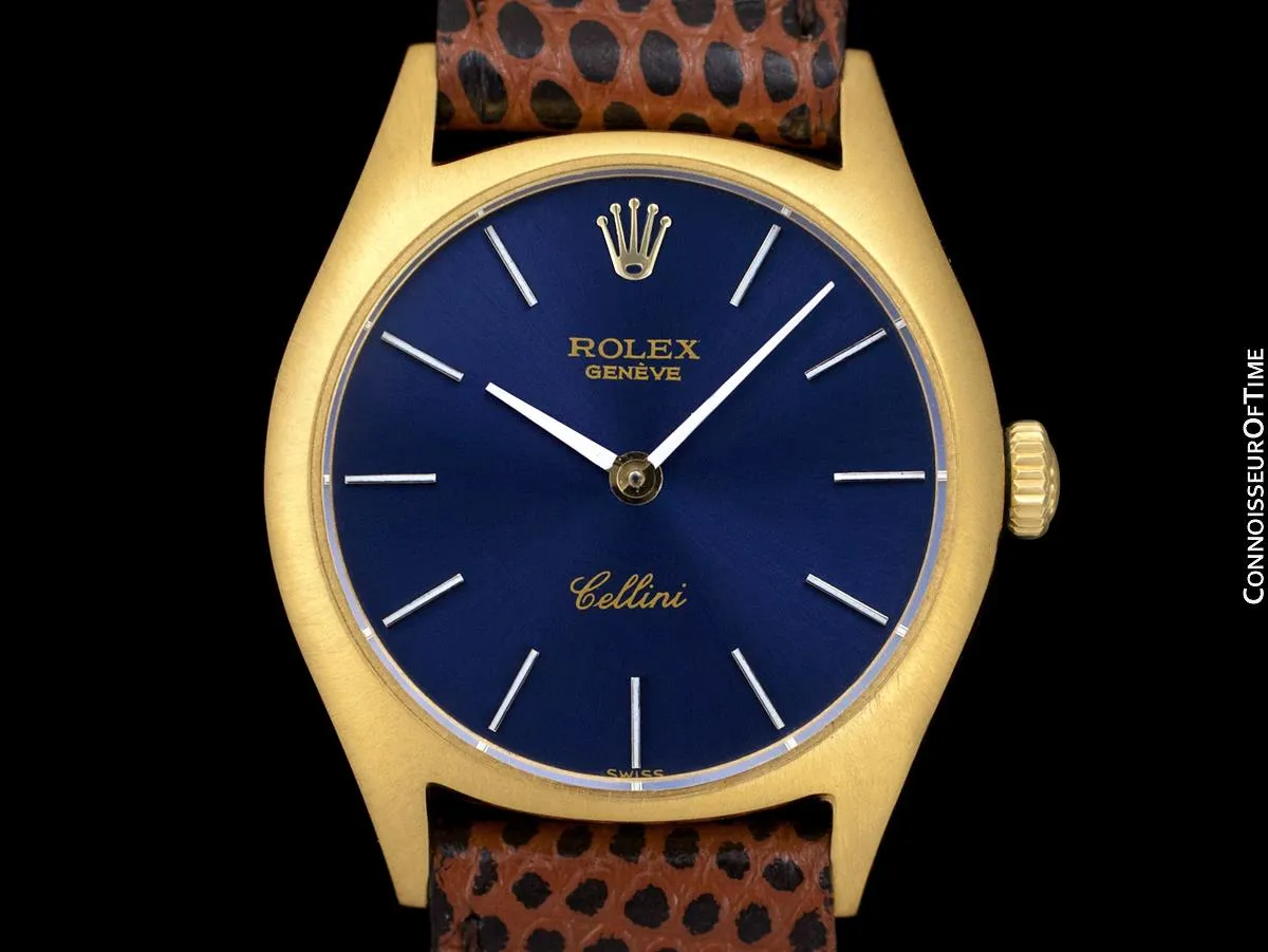 1973 Rolex Cellini Classic Vintage Ladies Handwound Watch, Ref. 3800 - 18K Gold