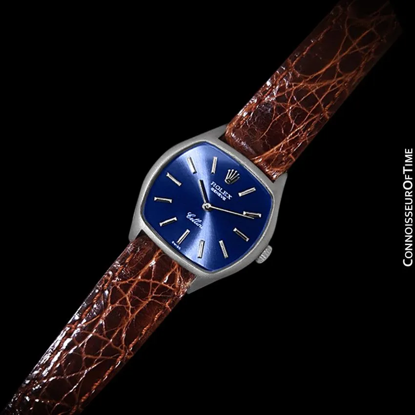 1973 Rolex Cellini Ladies Vintage Dress Watch Ref. 3801, Royal Blue Dial - 18K White Gold