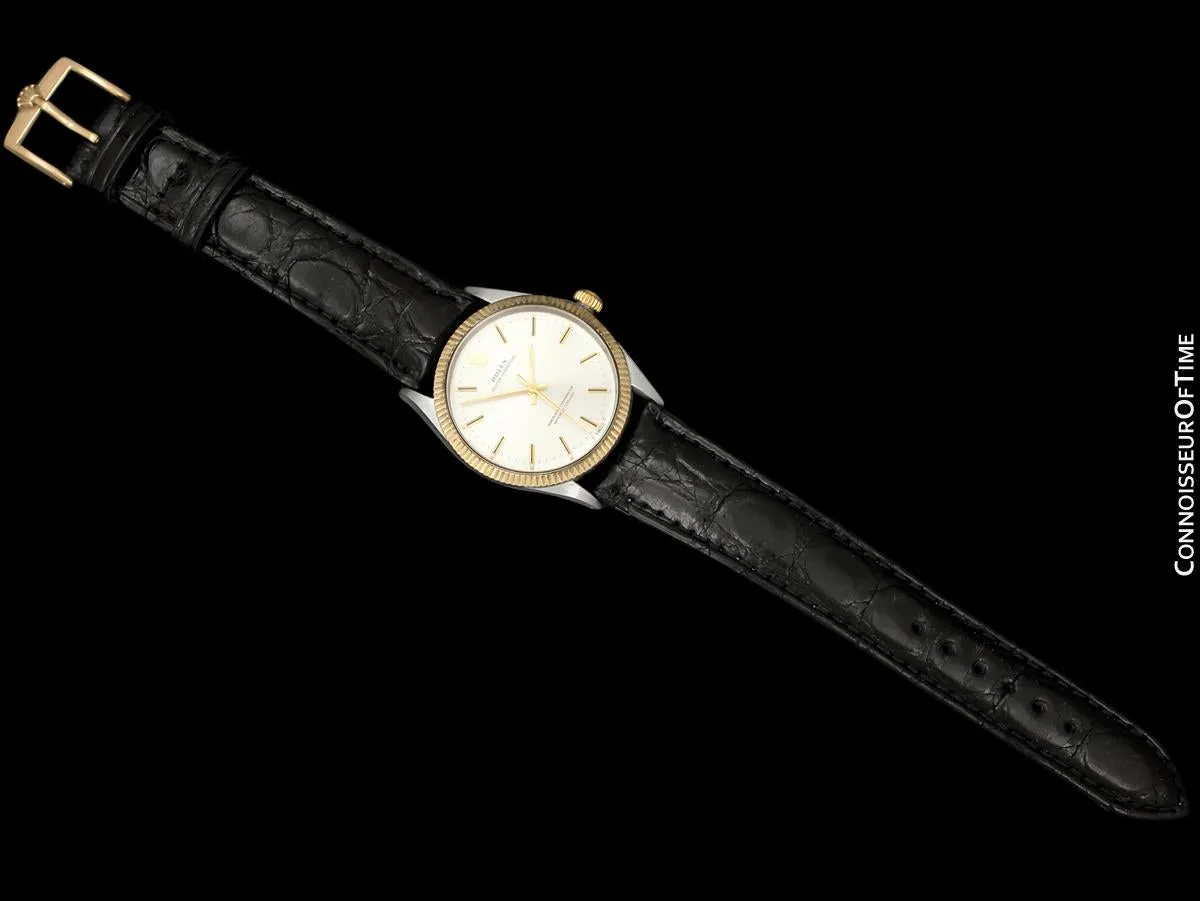 1974 Rolex Oyster Perpetual Vintage Mens Ref. 1005 Watch - 18K Gold & Stainless Steel - Near NOS with Papers