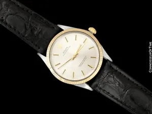 1974 Rolex Oyster Perpetual Vintage Mens Ref. 1005 Watch - 18K Gold & Stainless Steel - Near NOS with Papers