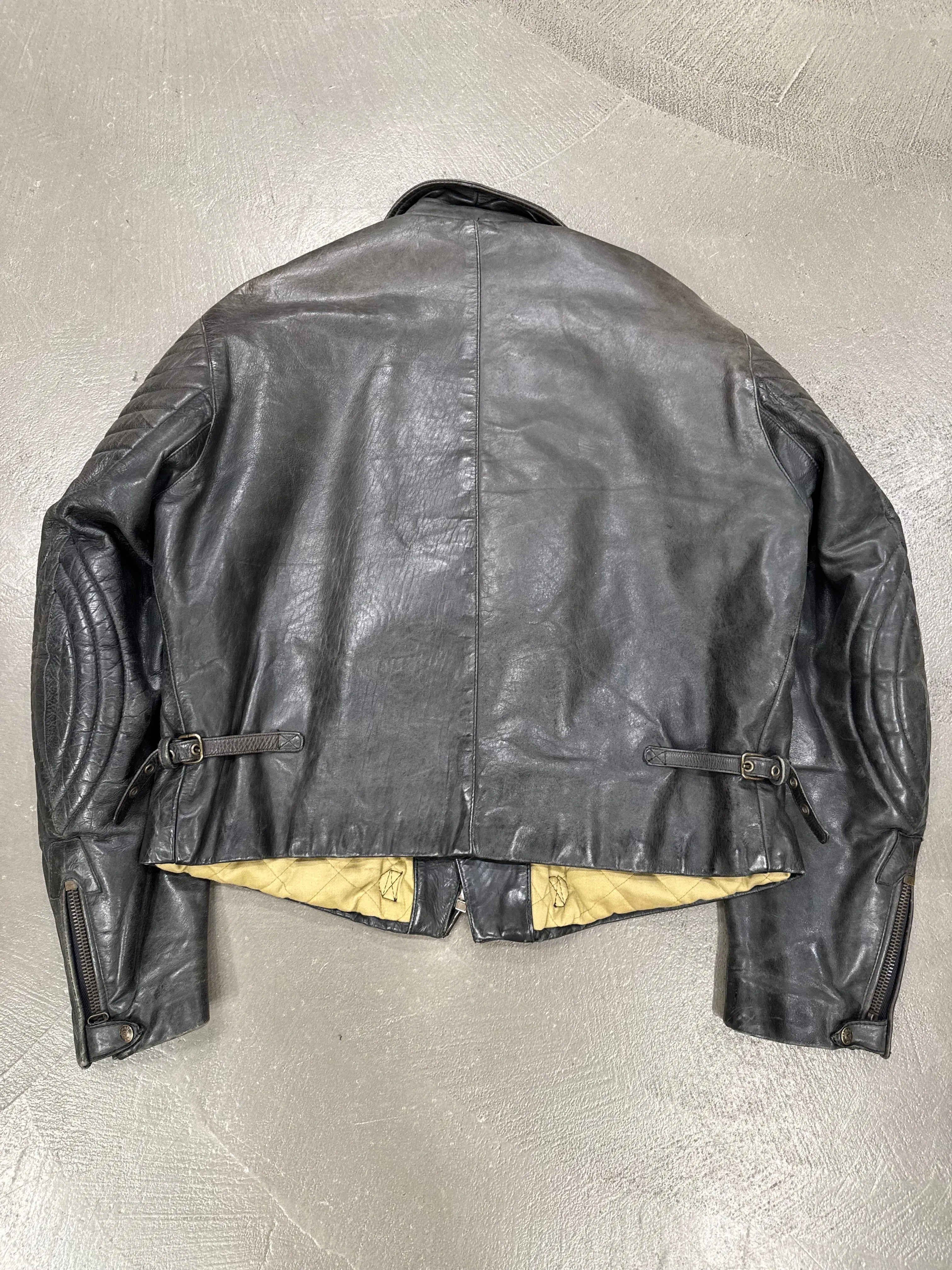 1980s Armani biker reinforced leather jacket